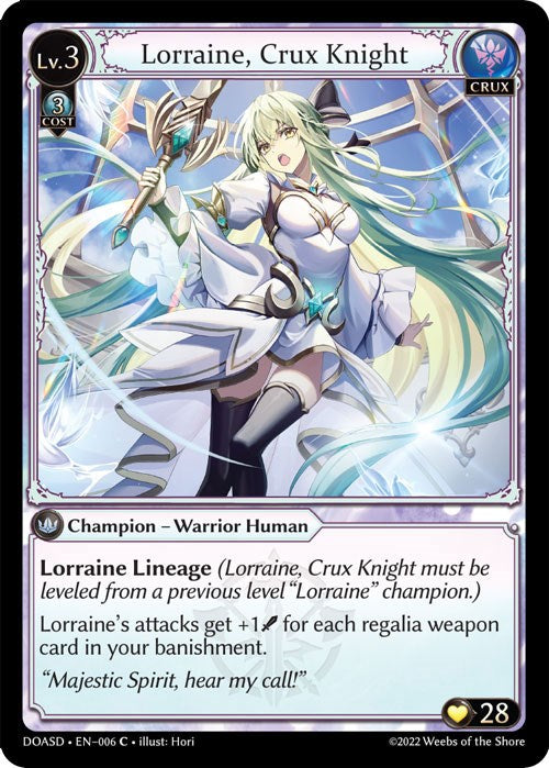 Lorraine, Crux Knight (006) [Dawn of Ashes: Starter Decks]