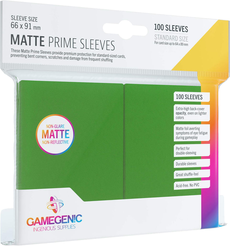 Gamegenic Matte Prime Sleeves: Green (100)