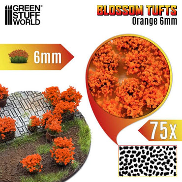 Blossom Tufts - Orange - 6mm - 75x