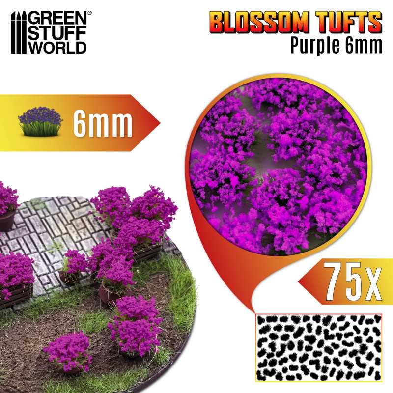 Blossom Tufts - Purple - 6mm - 75x