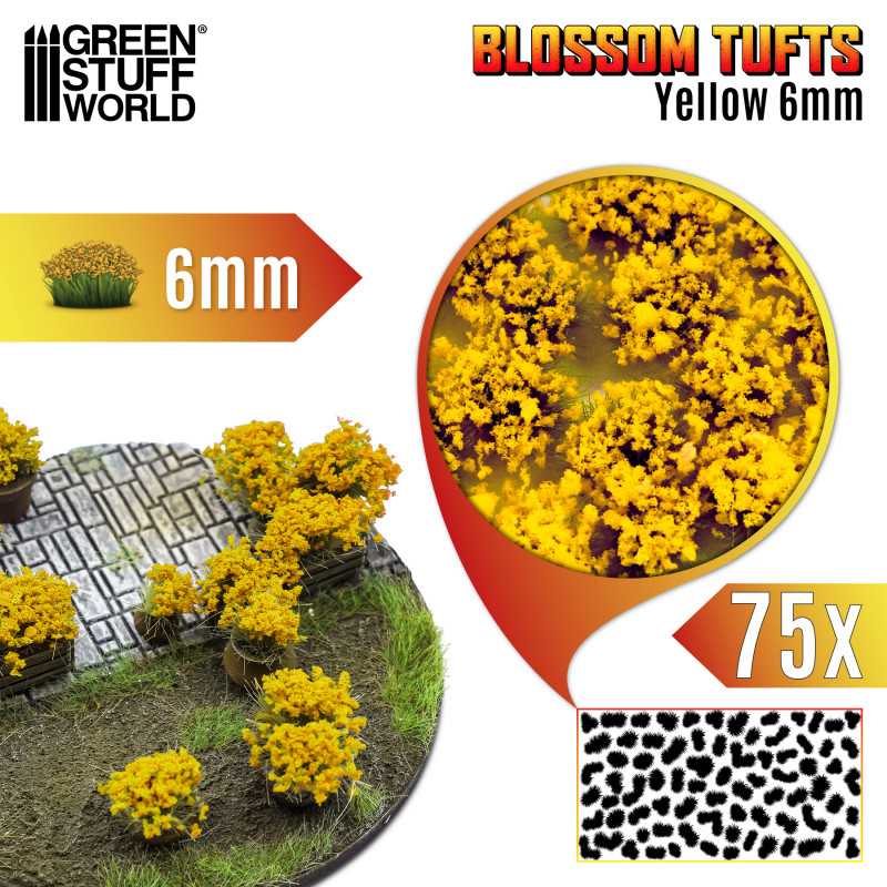 Blossom Tufts - Yellow - 6mm - 75x